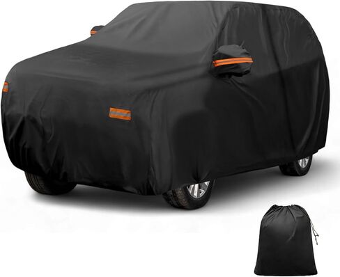 X AUTOHAUX Car Cover Outdoor Waterproof Sun Rain Snow Hail Protection with Left Side Door Zipper 210D-PU for Toyota Sequoia in Saudi Arabia