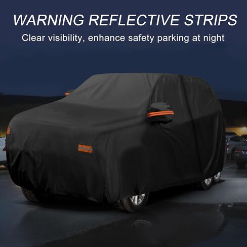 X AUTOHAUX Car Cover Outdoor Waterproof Sun Rain Snow Hail Protection with Left Side Door Zipper 210D-PU for Toyota Sequoia in Saudi Arabia