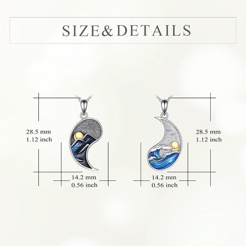 BFF Heart Necklace Sterling Silver Heartbreak Moonstone Pendant for Best Friend Sister Jewelry Friendship Gifts for Women Mother and Daughter in Saudi Arabia