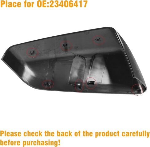 Moonlinks Compatible with Chevy Equinox 2018-2023/GMC Terrain 2018-2023 Right Side Mirror Cover Replacement, Glossy Black Right Passenger Side Rearview Mirror Cap Trim in Saudi Arabia