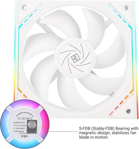 مروحة تبريد وحدة المعالجة المركزية TL-M12-S مقاس 120 مم ARGB تأتي مع تأثير ضوء مرآة ARGB، مروحة صامتة للكمبيوتر PWM مع سرعة 1500 دورة في الدقيقة، مروحة ARGB لتبريد وحدة المعالجة المركزية باللون الأسود، مروحة PWM لوحدة المعالجة المركزية لسطح المكتب in Saudi Arabia