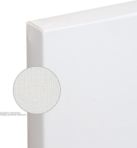 Creative Mark The Edge All Media Cotton Deluxe Stretched Canvas - 11x14" - 3 Pack of 1-1/2'' Deep Triple Acrylic Primed Canvas for Painting in Kuwait
