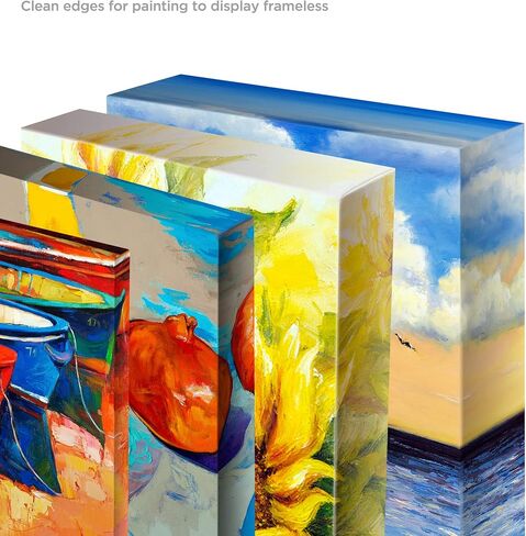 Creative Mark The Edge All Media Cotton Deluxe Stretched Canvas - 11x14" - 3 Pack of 1-1/2'' Deep Triple Acrylic Primed Canvas for Painting in Kuwait