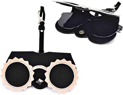 Tyasoleil PU Leather Glasses Case for Women – Slim Cushioned Eyeglasses & Sunglasses Holder with Snap Closure, Adjustable Strap + Clip, Travel-Friendly Cartoon Design PU Carrying Pouch (Cat Girl) in Saudi Arabia