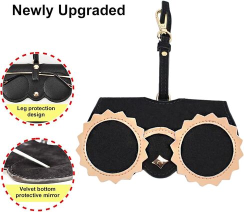 Tyasoleil PU Leather Glasses Case for Women – Slim Cushioned Eyeglasses & Sunglasses Holder with Snap Closure, Adjustable Strap + Clip, Travel-Friendly Cartoon Design PU Carrying Pouch (Cat Girl) in Saudi Arabia