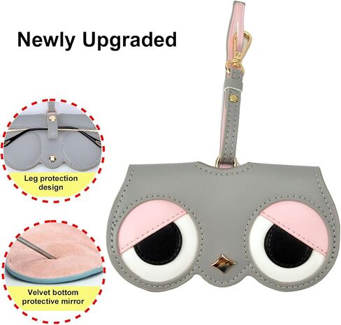 Tyasoleil PU Leather Glasses Case for Women – Slim Cushioned Eyeglasses & Sunglasses Holder with Snap Closure, Adjustable Strap + Clip, Travel-Friendly Cartoon Design PU Carrying Pouch (Cat Girl) in Saudi Arabia