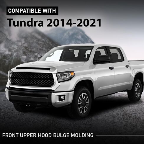 GRAND ORANGE Front Upper Hood Bulge Molding Grille Trim Chrome Compatible with Toyota Tundra 2014-2021 TO1231102, 761800C030 Hood Scoop Trim Silver in Saudi Arabia