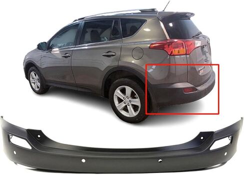 FitParts Compatible With Rear Bumper Cover 2013 2014 2015 Toyota RAV4 13 14 15. New, Primed & Ready for Paint. W/Park Sensor Holes. W/O License Plate Cut-out. TO1100308 521500R120 in Saudi Arabia