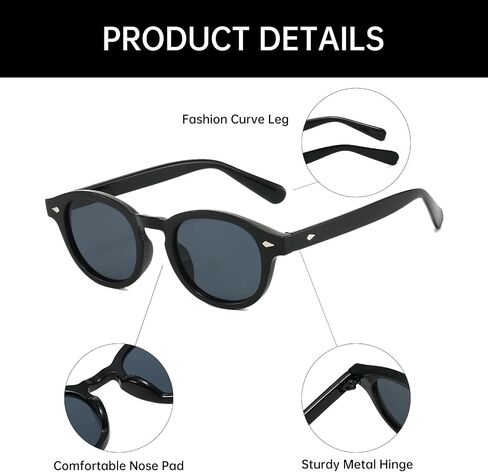 YAMEIZE Retro Round Sunglasses for Women Men Vintage Small Sunglasses Round Frame UV400 in Saudi Arabia