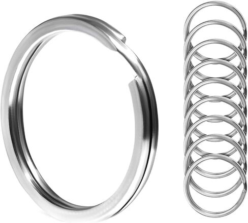 10pcs Flat Key Rings,304 Stainless Steel Split Ring Rustproof Scratch Resistant for Keychains Car Keys in Saudi Arabia