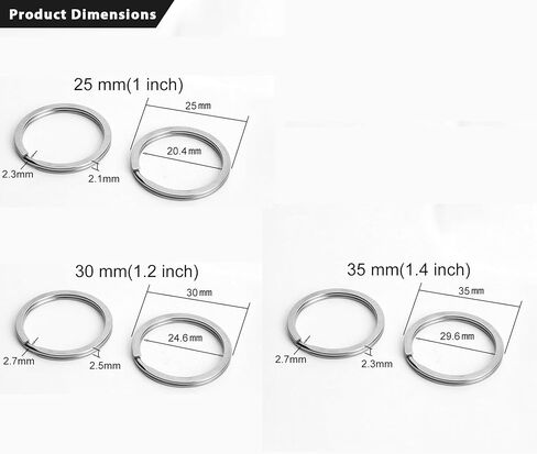 10pcs Flat Key Rings,304 Stainless Steel Split Ring Rustproof Scratch Resistant for Keychains Car Keys in Saudi Arabia