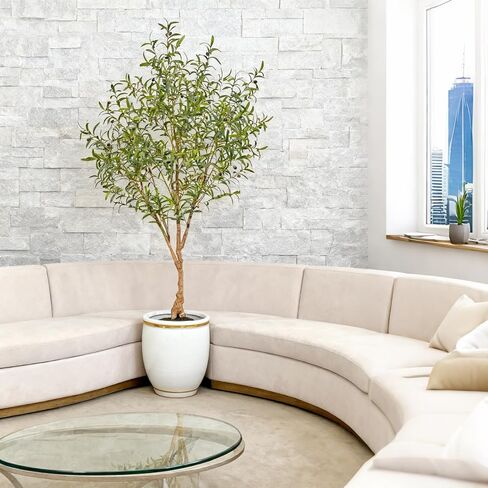 Faux Olive Tree Artificial Olive Trees Artificial Indoor 8 Feet (96 inches) Realistic Potted Silk Indoor Large Fruit for Home Offices, Living Rooms, Bedrooms, Stairs and Foyer Decor in Saudi Arabia