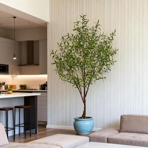 Faux Olive Tree Artificial Olive Trees Artificial Indoor 8 Feet (96 inches) Realistic Potted Silk Indoor Large Fruit for Home Offices, Living Rooms, Bedrooms, Stairs and Foyer Decor in Saudi Arabia