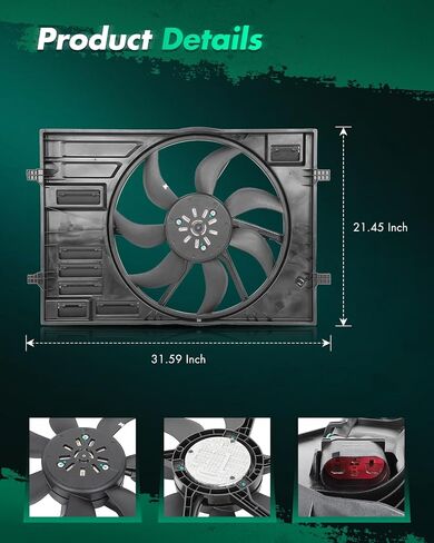 SCITOO 624220 Radiator Cooling Fan Compatible for 2015-2020 for A3 2015-2019 for S3 2015-2019 for e-Golf 2015-2019 for Golf in Saudi Arabia