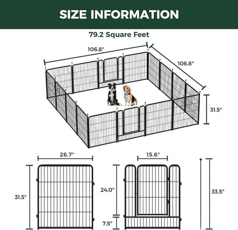 FXW Rollick Dog Playpen with Sun Shade, 24"H, 16 Panels in Saudi Arabia