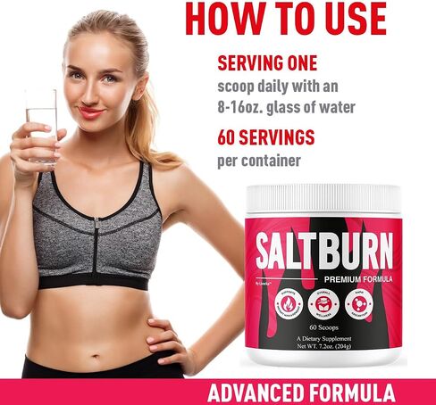 SaltBurn Powder - Official SaltBurn Premium Supplement Advanced Formula - Maximum Strength, Daily Formula Powder for Overall Health Lifestyle and Wellness Support, 60 Servings for 1 Month in Saudi Arabia