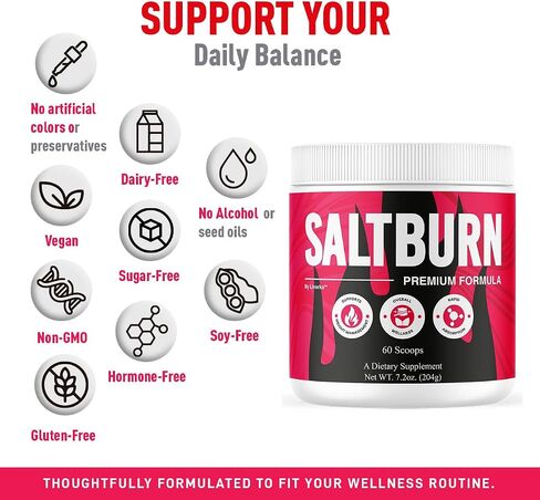 SaltBurn Powder - Official SaltBurn Premium Supplement Advanced Formula - Maximum Strength, Daily Formula Powder for Overall Health Lifestyle and Wellness Support, 60 Servings for 1 Month in Saudi Arabia