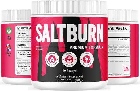 SaltBurn Powder - Official SaltBurn Premium Supplement Advanced Formula - Maximum Strength, Daily Formula Powder for Overall Health Lifestyle and Wellness Support, 60 Servings for 1 Month in Saudi Arabia