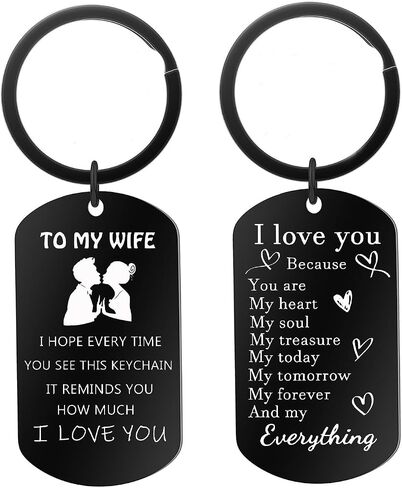 My Wife I Love You Gifts Keychain, Mother's Day Birthday Valentine's Day Romantic Gift For Her from Husband, Boyfriend in Saudi Arabia