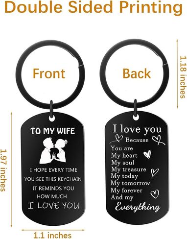 My Wife I Love You Gifts Keychain, Mother's Day Birthday Valentine's Day Romantic Gift For Her from Husband, Boyfriend in Saudi Arabia