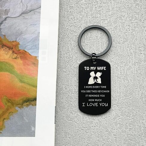 My Wife I Love You Gifts Keychain, Mother's Day Birthday Valentine's Day Romantic Gift For Her from Husband, Boyfriend in Saudi Arabia