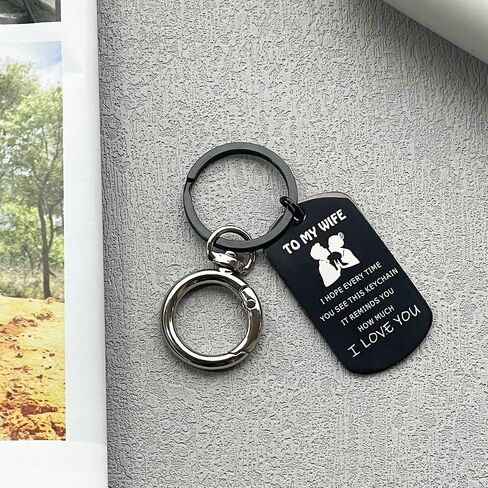 My Wife I Love You Gifts Keychain, Mother's Day Birthday Valentine's Day Romantic Gift For Her from Husband, Boyfriend in Saudi Arabia