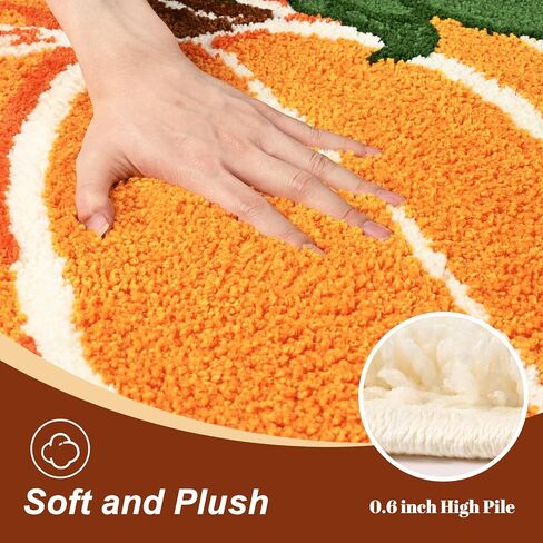 Yinhua Fall Bathroom Rugs, Thanksgiving Pumpkin Bath Mat, Orange Pumpkin Bathroom Rug Non Slip Washable, Absorbent Bath Mats Quick Dry Shower Rug, Fall Decorations for Home in Saudi Arabia