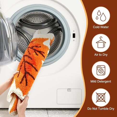 Yinhua Fall Bathroom Rugs, Thanksgiving Pumpkin Bath Mat, Orange Pumpkin Bathroom Rug Non Slip Washable, Absorbent Bath Mats Quick Dry Shower Rug, Fall Decorations for Home in Saudi Arabia