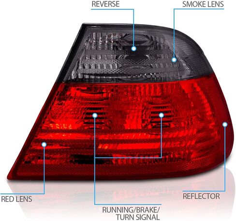 AmeriLite for 00-03 BMW E46 3Series M3 Coupe Only Halogen Replacement Tail Lights Set - Passenger and Driver Side (Smoke) in Saudi Arabia