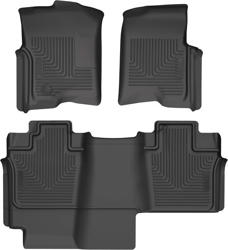 Husky Liners Weatherbeater Floor Mats | Fits 2004-2008 Ford F-150, SUPERCREW CAB ONLY | Front & 2nd Row, 3-pc Black - 93621 in Saudi Arabia