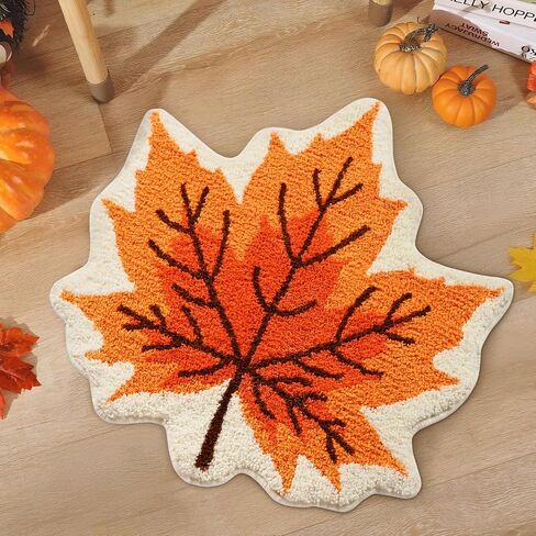 Yinhua Fall Bathroom Rugs, Thanksgiving Pumpkin Bath Mat, Orange Pumpkin Bathroom Rug Non Slip Washable, Absorbent Bath Mats Quick Dry Shower Rug, Fall Decorations for Home in Saudi Arabia