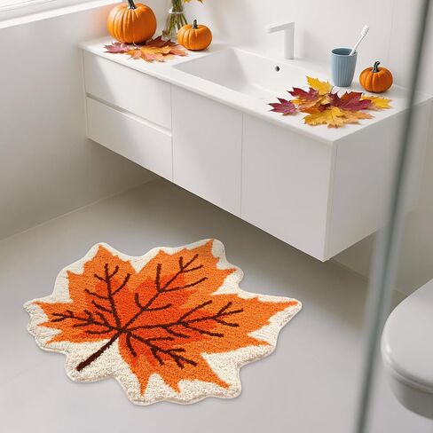Yinhua Fall Bathroom Rugs, Thanksgiving Pumpkin Bath Mat, Orange Pumpkin Bathroom Rug Non Slip Washable, Absorbent Bath Mats Quick Dry Shower Rug, Fall Decorations for Home in Saudi Arabia
