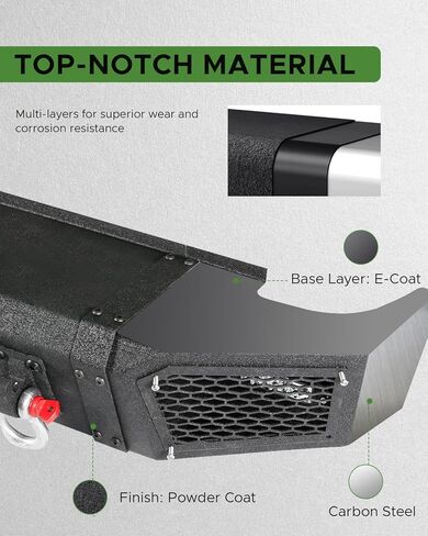 المصد الخلفي الأمامي للطرق الوعرة مناسب لسيارة Chevy Silverado 1500 2007-2013 مجموعة مصد الونش بعرض كامل مناسب للجيل الثاني من Silverado 1500 واط/18 واط، حلقات على شكل حرف D، فتحات مستشعر، مجموعة مصد من الفولاذ الأسود المزخرف in Kuwait