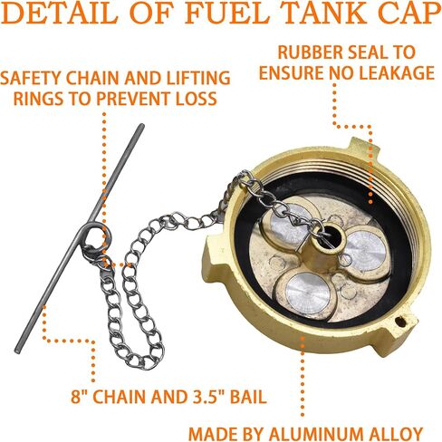 9114 غطاء وقود غير قابل للقفل، غطاء وقود أنثى، قطر 2 بوصة، خيط/بوصة NPSF 11-1/2 بوصة، قطر 2-1/4 بوصة فوق الخيط، 2.37 بوصة من الداخل، نحاس. يستبدل # 600007، 431008، 9114 in Kuwait