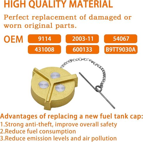 9114 غطاء وقود غير قابل للقفل، غطاء وقود أنثى، قطر 2 بوصة، خيط/بوصة NPSF 11-1/2 بوصة، قطر 2-1/4 بوصة فوق الخيط، 2.37 بوصة من الداخل، نحاس. يستبدل # 600007، 431008، 9114 in Kuwait