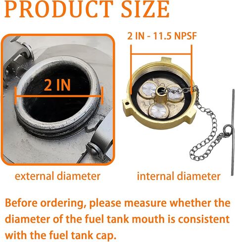 9114 غطاء وقود غير قابل للقفل، غطاء وقود أنثى، قطر 2 بوصة، خيط/بوصة NPSF 11-1/2 بوصة، قطر 2-1/4 بوصة فوق الخيط، 2.37 بوصة من الداخل، نحاس. يستبدل # 600007، 431008، 9114 in Kuwait