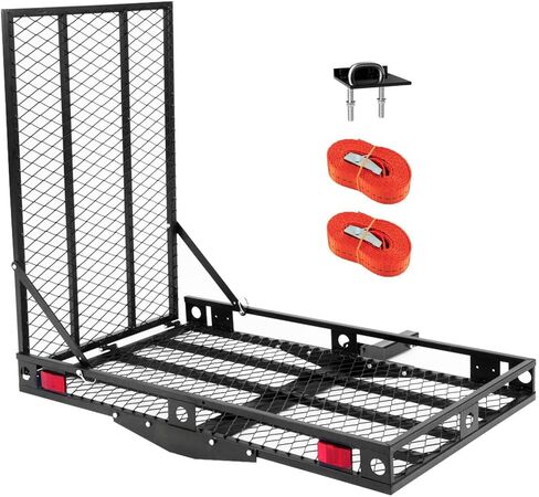 حامل بضائع IRONMAX Hitch مع منحدر، حامل متحرك عالي التحمل قابل للطي على كرسي متحرك للسيارة والشاحنات وسيارات الدفع الرباعي والمركبات الترفيهية وسعة وزن 500 رطل in Saudi Arabia