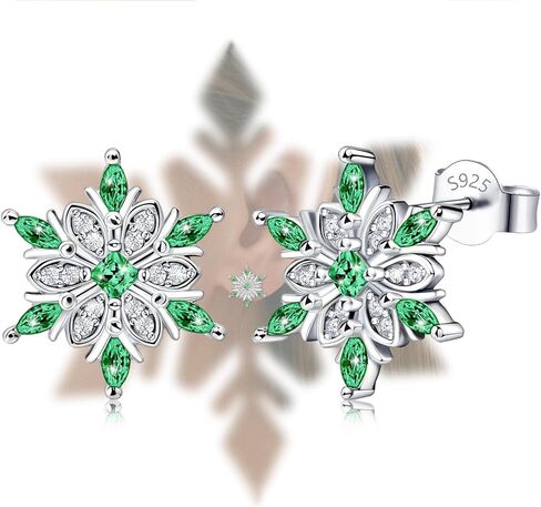 فضة أقراط ندفة الثلج ترصيع سحر هيبوالرجينيك موضة الأبيض تشيكوسلوفاكيا مسمار مجوهرات هدية عيد ميلاد للنساء in Kuwait