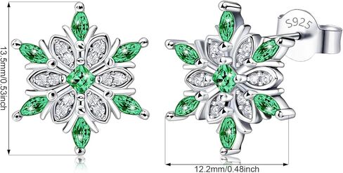 فضة أقراط ندفة الثلج ترصيع سحر هيبوالرجينيك موضة الأبيض تشيكوسلوفاكيا مسمار مجوهرات هدية عيد ميلاد للنساء in Kuwait