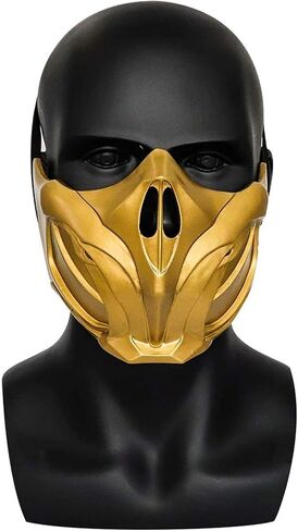 قناع العقرب MK11 التنكري لقناع الهالوين نصف وجه من الراتنج للرجال البالغين (ذهبي) in Saudi Arabia