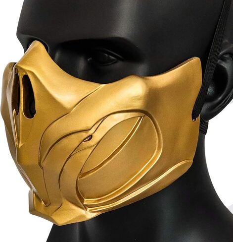 قناع العقرب MK11 التنكري لقناع الهالوين نصف وجه من الراتنج للرجال البالغين (ذهبي) in Saudi Arabia