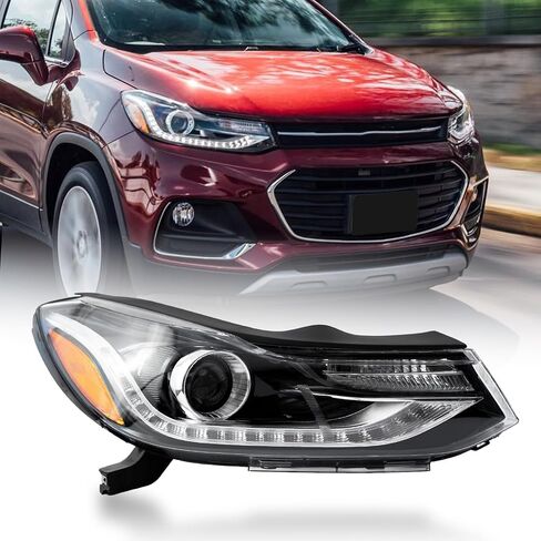Headlight Assembly Compatible with 2017 2018 2019 2020 2021 2022 Chevy Trax Halogen with LED DRL Model Replacement Headlamp Front Lights L42725480 R42725481 (Passenger Right Side) in Saudi Arabia