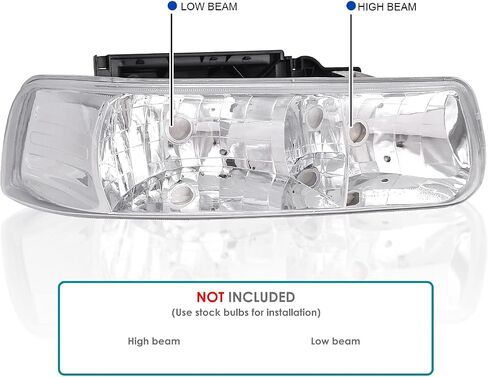 SPEC-D TUNING Black Housing Clear Lens Headlights + Bumper Lights Compatible with 1999-2002 Chevy Silverado 2000-2006 Tahoe Suburban, Left + Right Pair Headlamps Assembly in Saudi Arabia