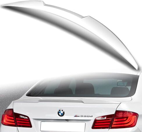 Q1-TECH، جناح خلفي للشفاه ABS متوافق مع 2011-2016 BMW 5-Series 520i 528I 535i 550i 535d 530i / M5 Sedan F10 / F18، جناح خلفي على شكل حرف V، جناح خلفي مطلي باللون الأبيض اللؤلؤي in Saudi Arabia