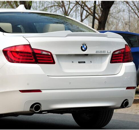 Q1-TECH، جناح خلفي للشفاه ABS متوافق مع 2011-2016 BMW 5-Series 520i 528I 535i 550i 535d 530i / M5 Sedan F10 / F18، جناح خلفي على شكل حرف V، جناح خلفي مطلي باللون الأبيض اللؤلؤي in Saudi Arabia
