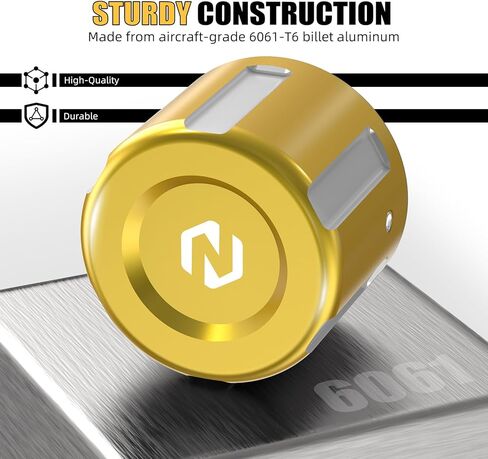 NICECNC غطاء المحور الأمامي من الألومنيوم الذهبي أغطية صواميل المحور الأمامي متوافقة مع Harley Breakout FXBRS 114 2018-2020، Electra Glide Classic FLHTC 2008-2013، V-Rod VRSCX 2007، انظر الإعداد in Kuwait