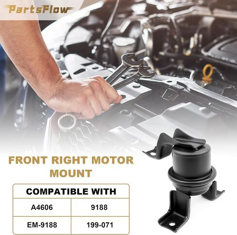محرك محرك PartsFlow ومجموعة حامل ناقل الحركة من 4 قطع متوافقة مع Mitsubishi Lancer 2002 2003 2004 2005 2006 2007 استبدال Trans 2.0L التلقائي لـ A4641 A4617 A4606 A6647 9188 9181 9170 9569 in Saudi Arabia