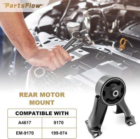 محرك محرك PartsFlow ومجموعة حامل ناقل الحركة من 4 قطع متوافقة مع Mitsubishi Lancer 2002 2003 2004 2005 2006 2007 استبدال Trans 2.0L التلقائي لـ A4641 A4617 A4606 A6647 9188 9181 9170 9569 in Saudi Arabia
