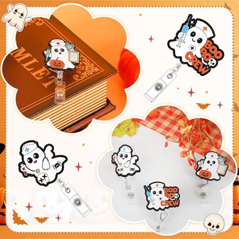 3 Pcs St. Patrick's Day Lucky Glitter Clover Shamrock Retractable Badge Reel,Nurse Badge Reels,Cute Funny Badge Reels,Glitter ID Badge Holder with Alligator Clip for Nurse Doctor Teacher Student in Kuwait