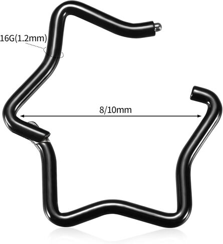 GAGABODY Daith Jewelry Septum Clicker 16 Gauge Earrings Nose Hoops Surgical Steel Hinged Nose Rings Cartlidge Earring Hoop Helix Tragus Rook Piercing in Kuwait